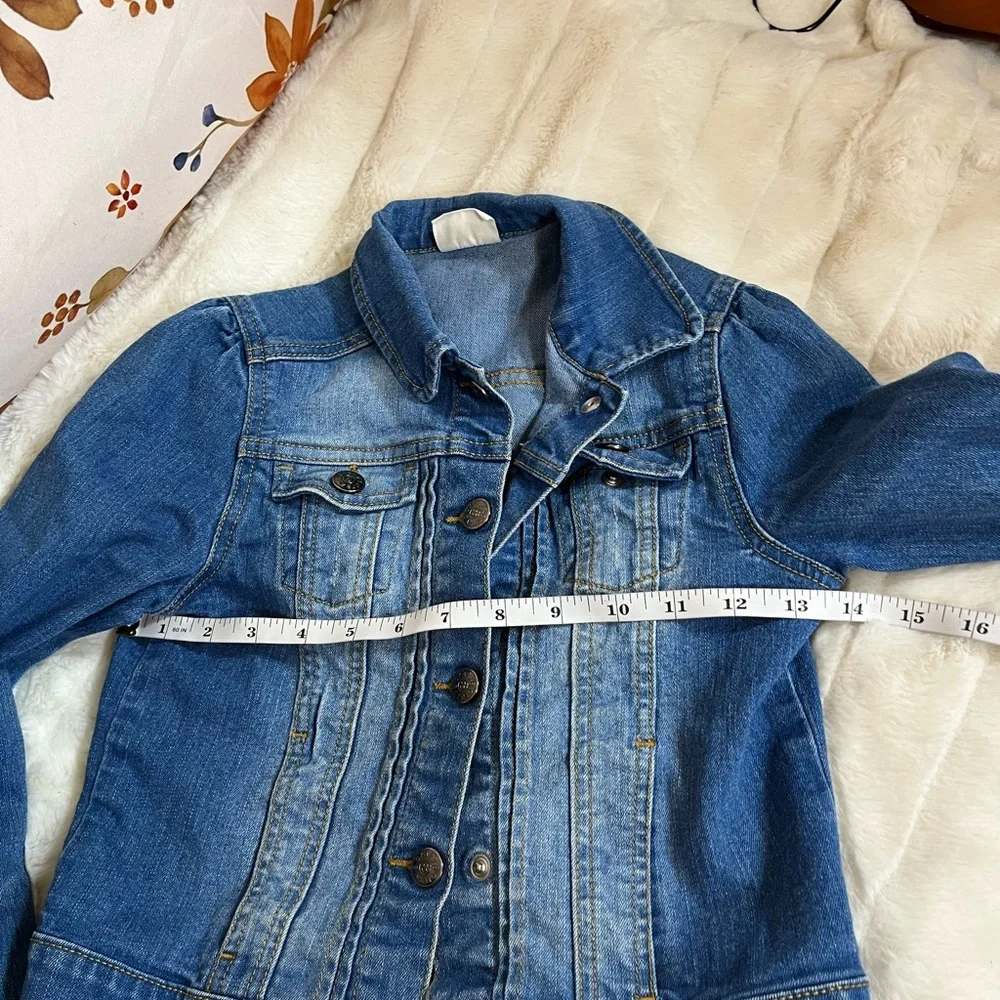 Crazy 8 Girls 7/8 Denim Blue Jean Jacket Spring Fall School Classic Preppy Light